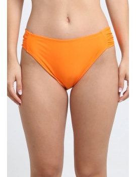 Bikini clásico costados drapeados naranjo