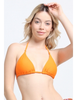 Bikini triangulo con nudos naranja