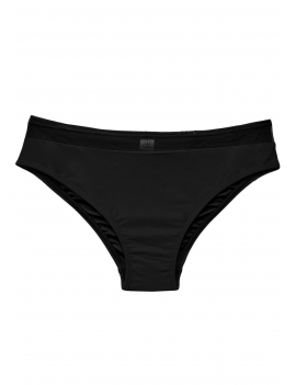 Calzon clasico de bikini con transparencia color negro